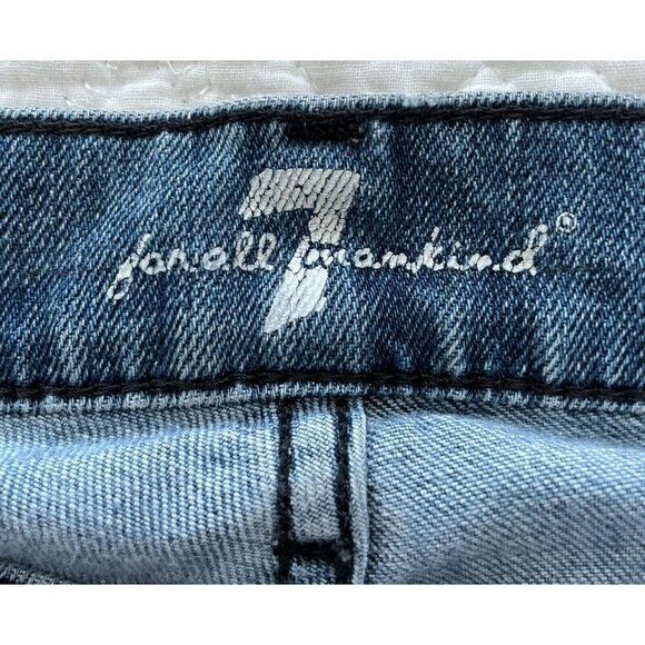 7 For All Mankind Women's Sz 28 Bootcut Medium Wash Denim Jeans Flap Pockets - Picture 5 of 9